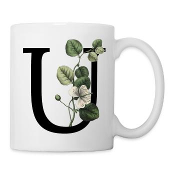 Buchstabe U Grün Botanisch - Tasse - Weiß - Rechts