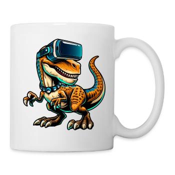 Dino T-Rex VR Virtual Reality Gamer Gaming - Mug - white - Right