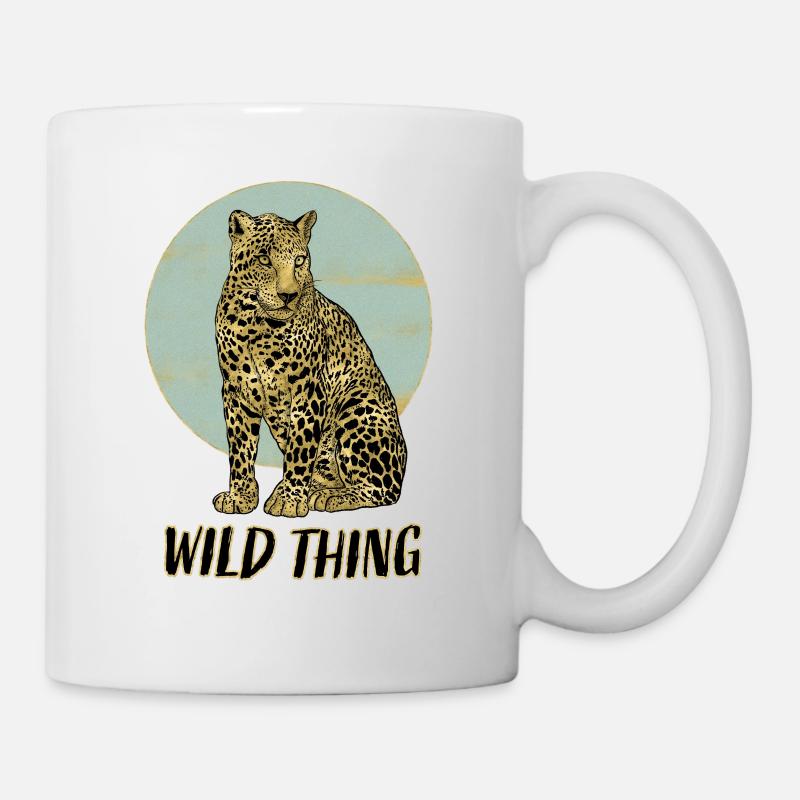 Chose sauvage avec léopard - Mug blanc - blanc