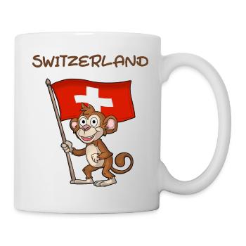 Schweiz Affe / Schweizer Fan - Tasse - Weiß - Rechts