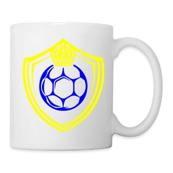 Fussball Logo Schild Mannschaft - Tasse - Weiß - Rechts