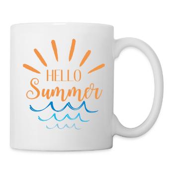 Hello Summer Sonnenstrahlen Meer - Tasse - Weiß - Rechts