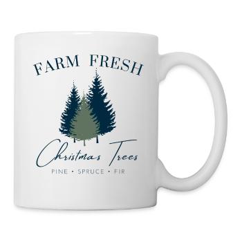 Farm Fresh, Christmas Trees - Tasse - Weiß - Rechts