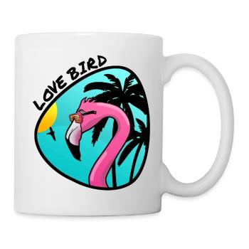 Flamingo l’oiseau d’amour - Mug blanc - blanc - Droite