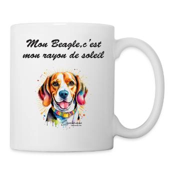beagle rayon de soleil - Mug blanc - blanc - Droite