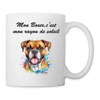 Boxer rayon de soleil - Mug blanc - blanc - Droite