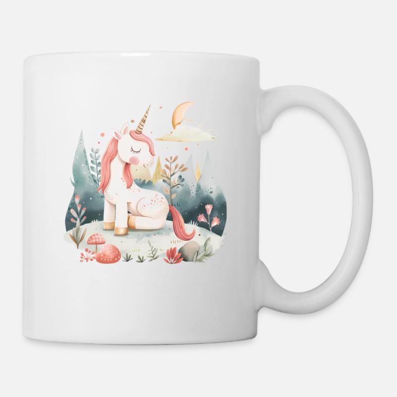 Une jolie licorne de conte de fées - Mug blanc - blanc