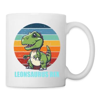 Leonsaurus Rex Geschenkidee für Leon - Tasse - Weiß - Rechts