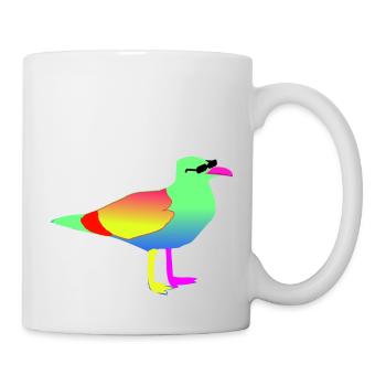 Oiseau coloré - Mug blanc - blanc - Droite