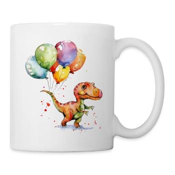 Saurier mit Luftballon - Tasse - Weiß - Rechts