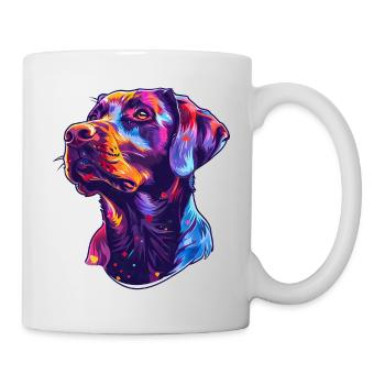 Labrador Hund Knallbunt - Tasse - Weiß - Rechts
