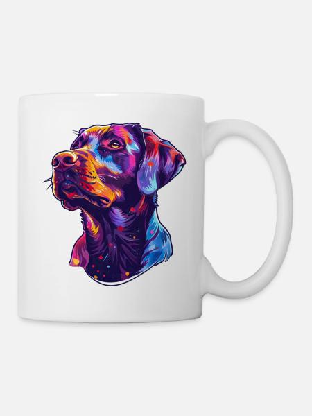 Labrador Hund Knallbunt - Tasse - Weiß