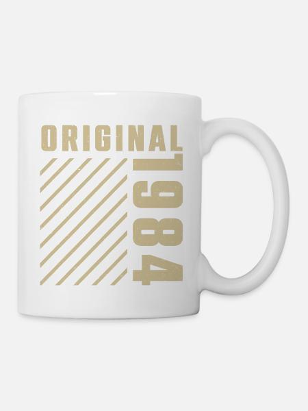 Original 1984 Authentischer Jahrgang Bursdag von 1984 - Tasse - Weiß