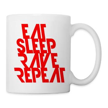 Manger dormir rave répéter nourriture sommeil corbeau disant - Mug blanc - blanc - Droite