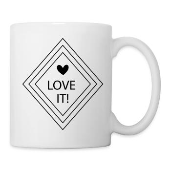 Love it! - Raute mit Herz - Tasse - Weiß - Rechts