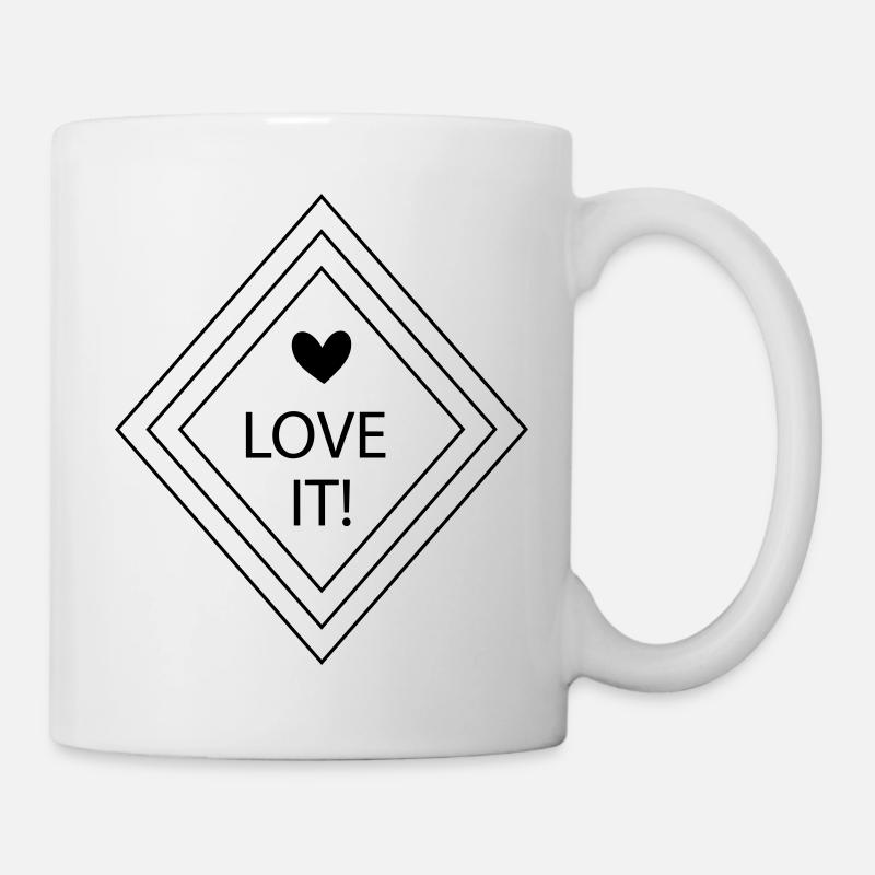 Love it! - Raute mit Herz - Tasse - Weiß