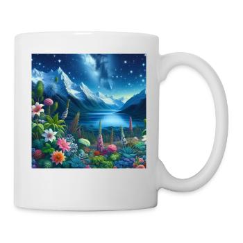 Nuit Étoilée sur Jardin Alpin n°2 - Mug blanc - blanc - Droite
