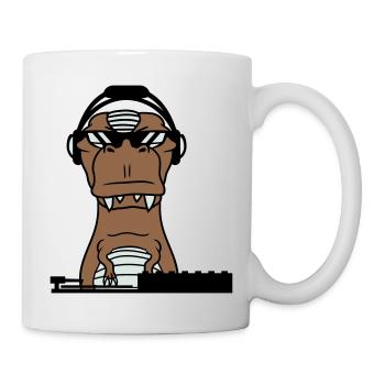 Cool DJ dinosaure T-Rex mixer Musique de fête - Mug blanc - blanc - Droite