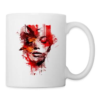Woman, Head, Portrait, Art, Modern Design - Mug - white - Right