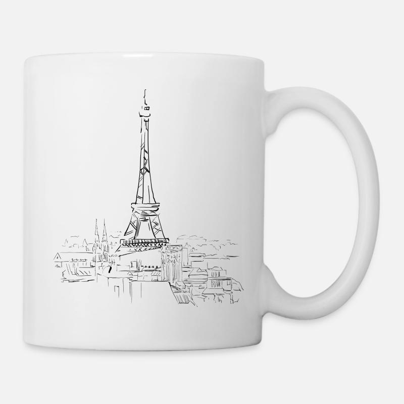 Paris contour picture - Mug - white