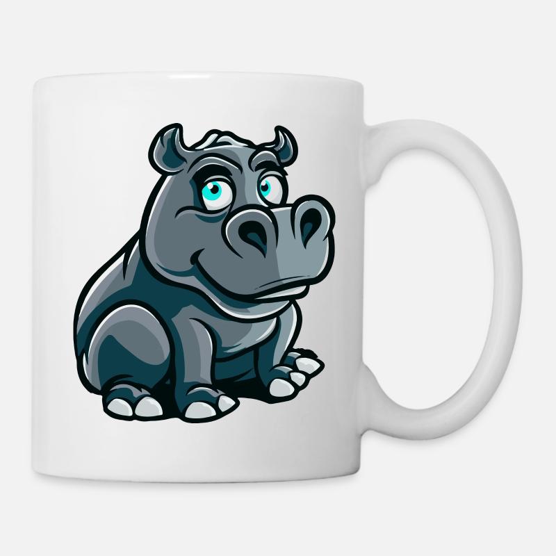 Nilpferd Comic - Tasse - Weiß