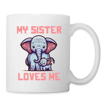 Ma sœur m’aime - Dictons de bébé - Meine Schweste - Mug blanc - blanc - Droite