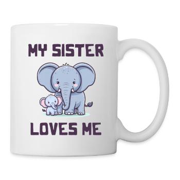 Ma sœur m’aime - Dictons de bébé - Meine Schweste - Mug blanc - blanc - Droite