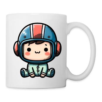 Biker Babyhelm - Tasse - Weiß - Rechts