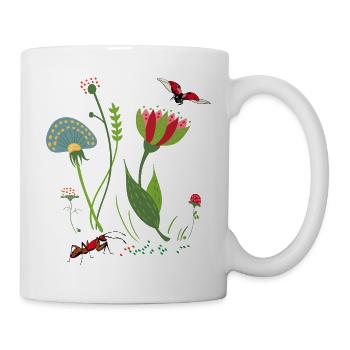 Flower with insects - Mug - white - Right