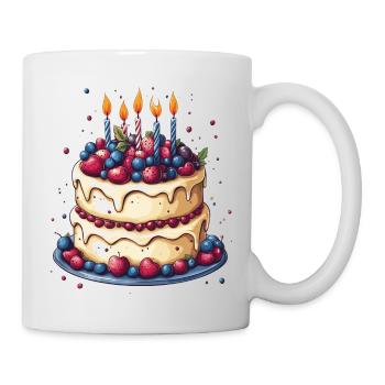 Gâteau d'anniversaire - Mug blanc - blanc - Droite