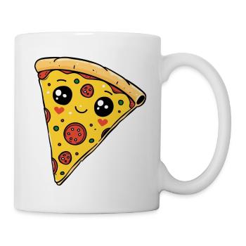 Pizza morceau de pizzeria - Mug blanc - blanc - Droite