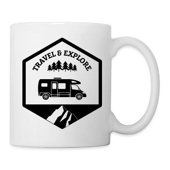 Profilé Travel and explore noir - Mug blanc - blanc - Droite