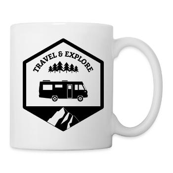 Intégral Travel and explore noir - Mug blanc - blanc - Droite