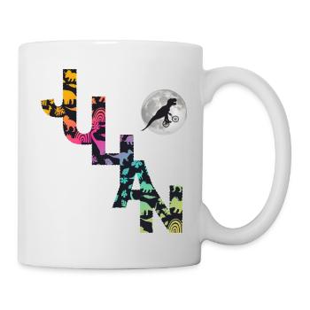 JULIAN - Beautiful boy name with dinosaur - Mug - white - Right
