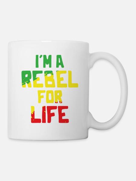 Musique reggae - Je suis un rebelle pour la vie - Mug blanc - blanc