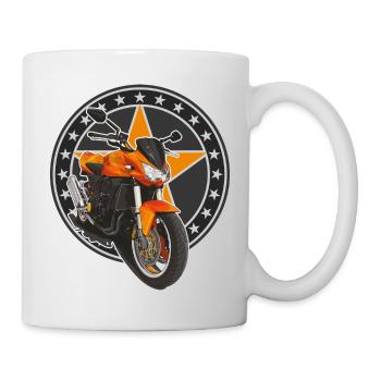Superbike // Orange // Illustration - Tasse - Weiß - Rechts
