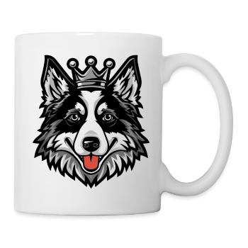 Border Collie Chien Couronne - Mug blanc - blanc - Droite