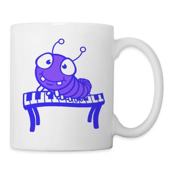 mignon Caterpillar clavier clavier piano touches jouant Animal - Mug blanc - blanc - Droite