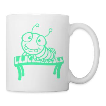 mignon Caterpillar clavier clavier piano touches jouant Animal - Mug blanc - blanc - Droite