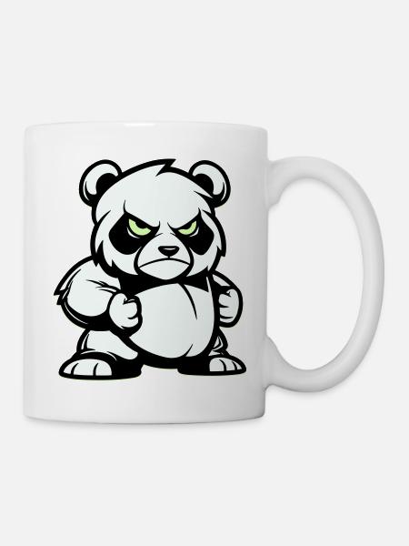 pandabär comic - Tasse - Weiß