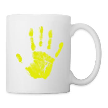 Empreinte de main, identité peinte, doigts et paume - Mug blanc - blanc - Droite