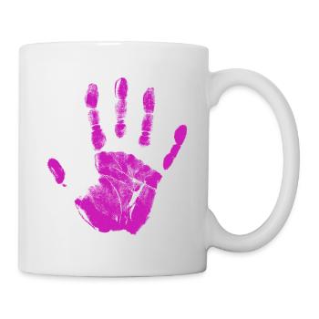 Empreinte de main, identité peinte, doigts et paume - Mug blanc - blanc - Droite