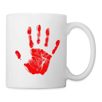 Empreinte de main, identité peinte, doigts et paume - Mug blanc - blanc - Droite