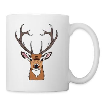 Hirsch - Tasse - Weiß - Rechts