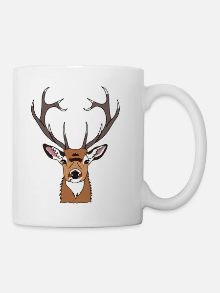 Hirsch - Tasse - Weiß