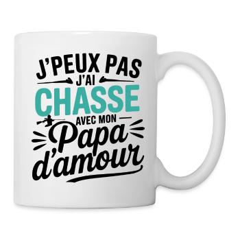Auf die Jagd mit Papa d'Amour - Tasse - Weiß - Rechts