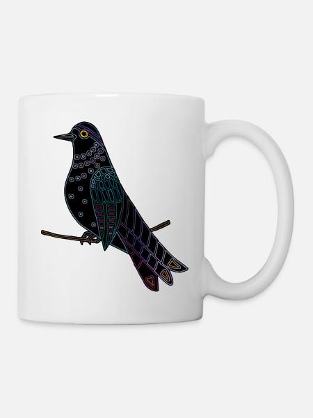 Bunter Vogel - Tasse - Weiß