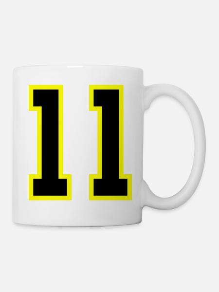 11 Numero Maglia - Tazza - bianco