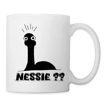 Nessie?? Minimale Loch Ness Illustration - Tasse - Weiß - Rechts