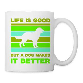 hund life is good - Tasse - Weiß - Rechts